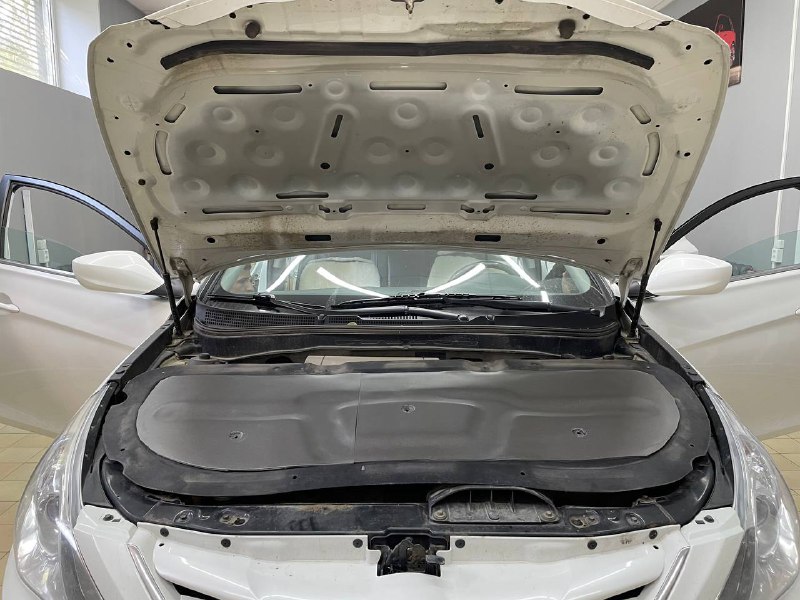 Капот обшивка шумо теплоизоляция Шумоизоляция Hyundai Sonata фото